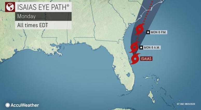 Tropical Storm Isaias Monday 8-3-20