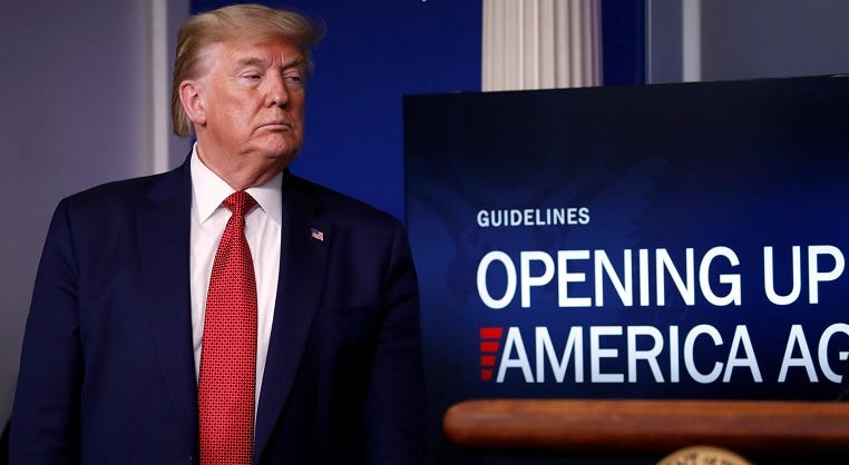 Pres. Trump promoting the reopening of America after coronavirus shutdowns