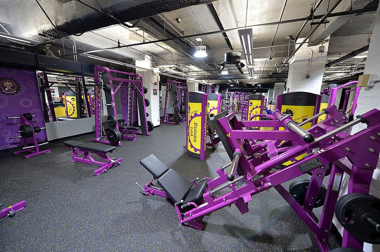 NEW YORK, NY - SEPTEMBER 16: Planet Fitness Wall Street Grand Opening interior general view of Planet Fitness - Wall Street on September 16, 2013 in New York City.