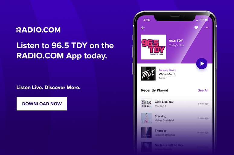 Listen to 96.5 TDY on the RADIO.COM App Listen To 96.5 TDY Anywhere! On The RADIO.COM app, Alexa, Google Home, Smartspeakers, in philadelphia and philly, delaware, new jersey and beyond!