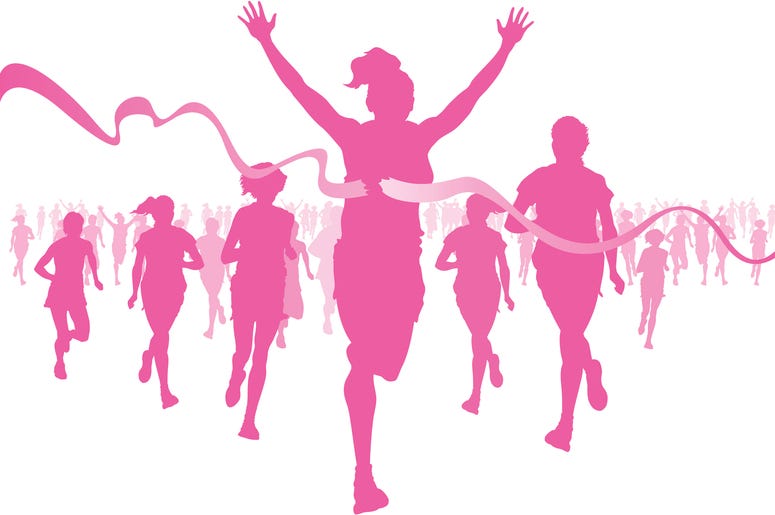 breast cancer walk run stock image getty