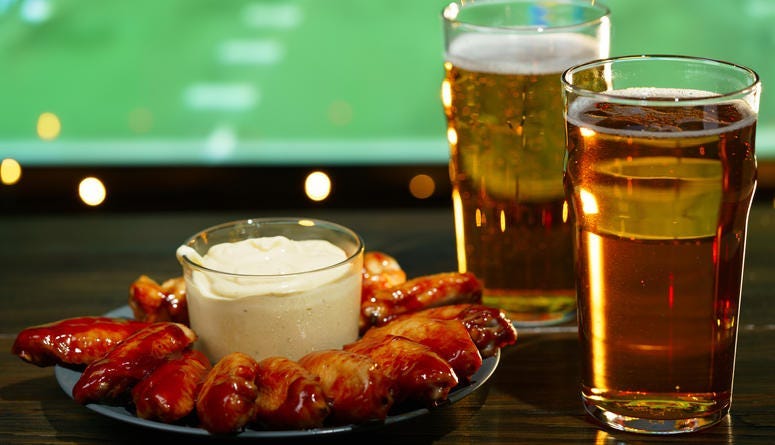 super bowl wings beer