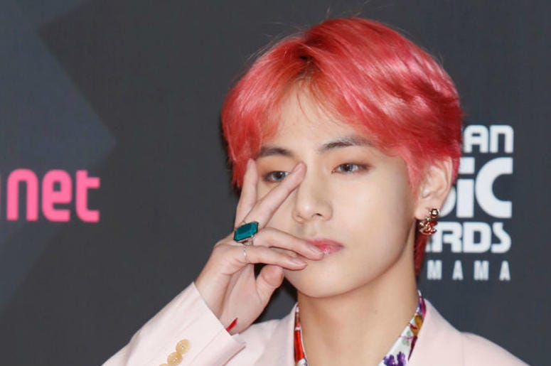 V V of South Korean boy group BTS attends the 2018 Mnet Music Awards FANS' CHOICE in Japan at Saitama Super Arena on December 12, 2018 in Saitama, Japan.