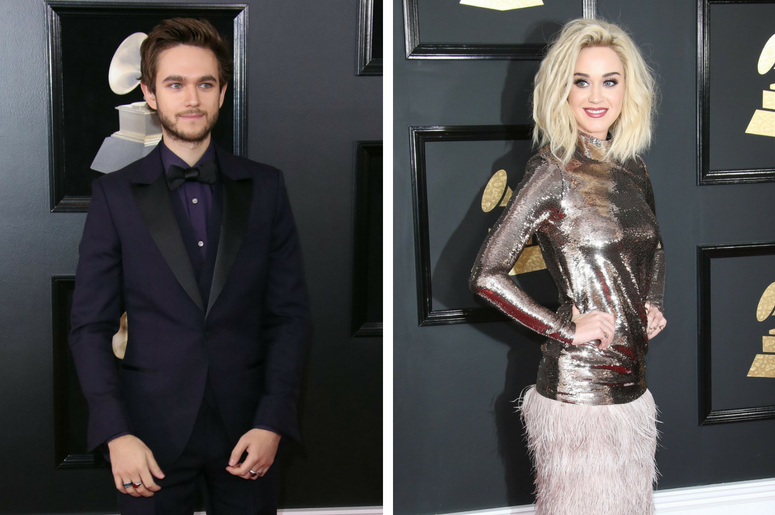 Zedd | Katy Perry Zedd arrives at the 60th Annual Grammy Awards at Madison Square Garden. / Katy Perry arrives at the 59th Annual Grammy Awards at Staples Center.