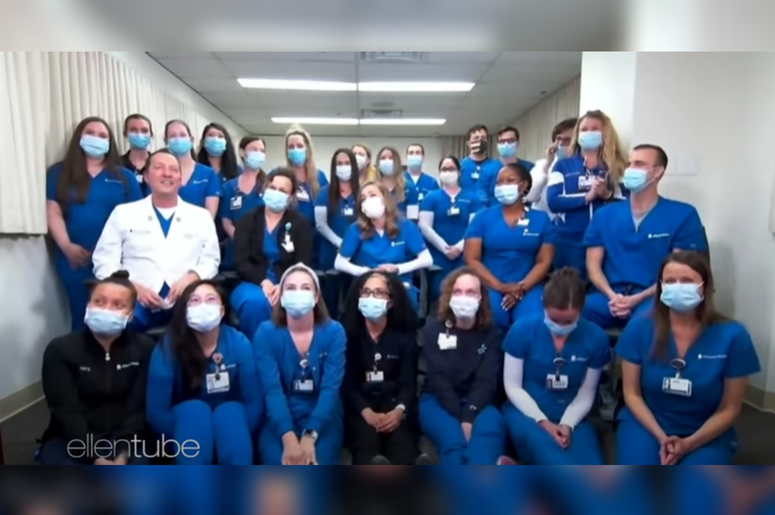 Ellen Surprises Philly’s ‘Swab Squad’ Nurses at Philly’s Jefferson Hospital