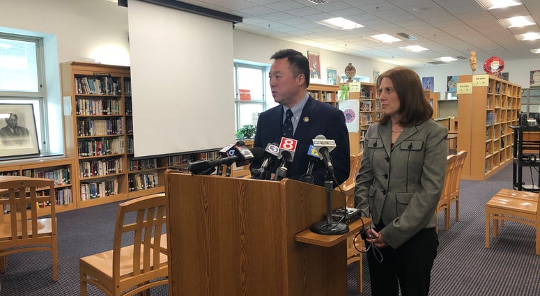 Attorney General William Tong in Hillhouse High School, New Haven