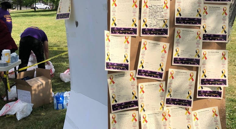 Messages at a Memorial for Nursing Home Workers, Bushnell Park, Hartford, 6/18/20 Messages at a Memorial for Nursing Home Workers, Bushnell Park, Hartford, 6/18/20