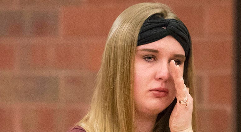 Brianna Brochu Brianna Brochu, the former University of Hartford student accused of harassing her roommate by smearing bodily fluid on the roommate’s backpack and tampering with other items, wipes away tears as Judge Omar A. Williams addresses her in Superior Court in H