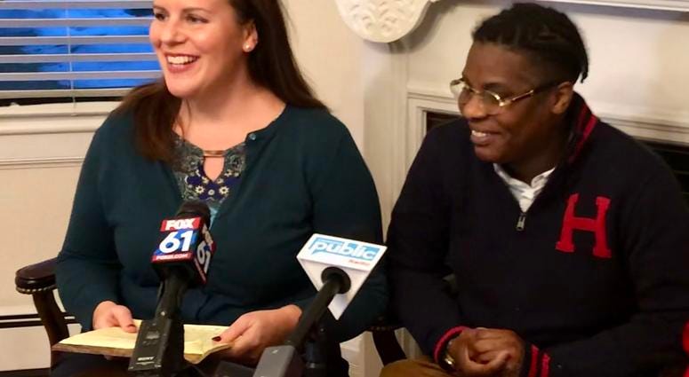 Attorney Erin O'Neil-Baker of the Hartford Legal Group and Wayzaro Walton Attorney Erin O'Neil-Baker and Wayzaro Walton