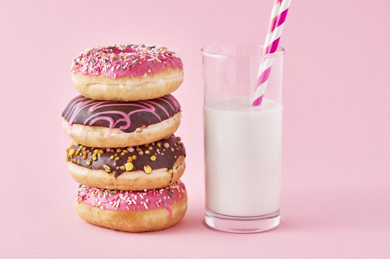donut and milk