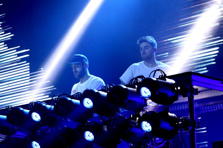 Alex Pall and Andrew Taggart of The Chainsmokers perform live Alex Pall and Andrew Taggart of The Chainsmokers perform live