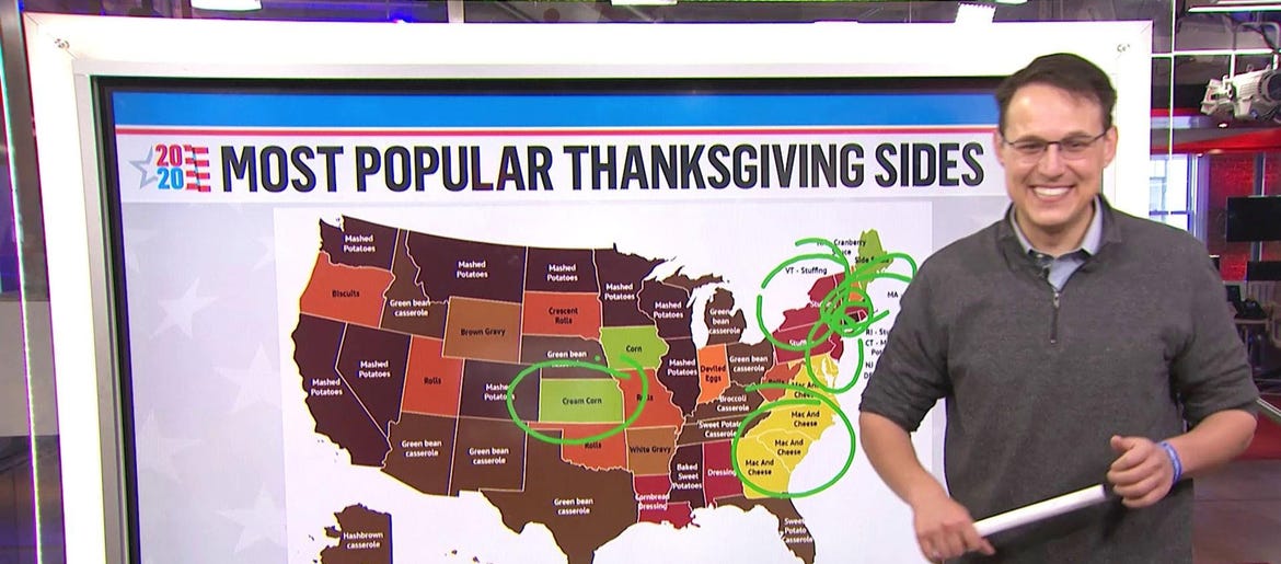 The most popular Thanksgiving sides by state | 96.5 TIC