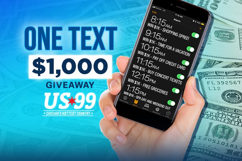 one text one thousand dollars