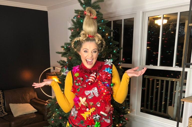 Lauren Alaina's Cindy Lou's inspired ugly sweater Lauren Alaina's Cindy Lou's inspired ugly sweater