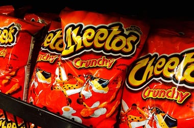 Cheetos, Mac and Cheese, 3 Flavors. Flamin' Hot, Cheesy Jalapeno, Grocery Stores, Shelves, Snack