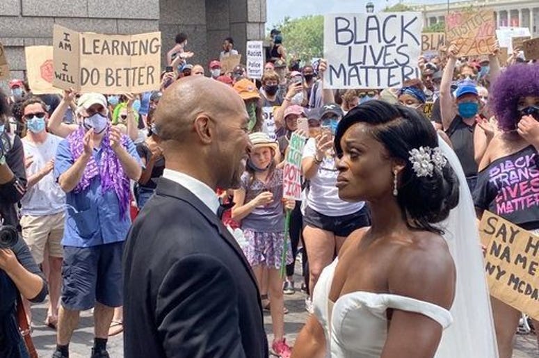 Couple, Married, Protest, Wedding, Philadelphia, Black Lives Matter