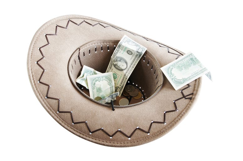 Cowboy Hat With $$ Cowboy Hat With $$