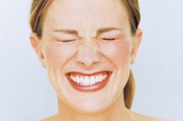 embarrassed woman