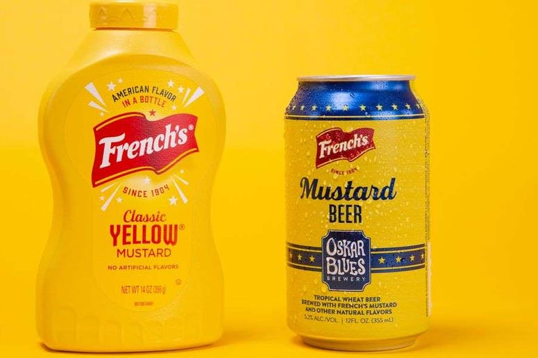 Mustard Beer, French's, Oskar Blues Brewery, Classic, Yellow,