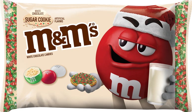 M&Ms, Candy, White Chocolate Sugar Cookie, new Flavor