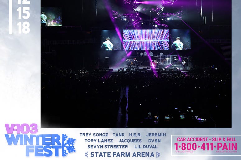 The crowd watches DVSN at #V103Winterfest in Atlanta on December 15, 2018 The crowd watches DVSN at #V103Winterfest in Atlanta on December 15, 2018