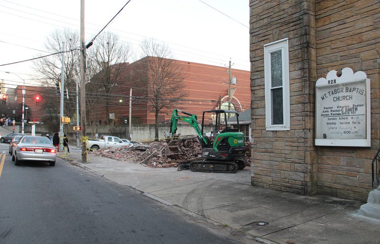 The bricks and rubble from the demolished building where Fabian Williams "Kaeplanta" mural was painted The bricks and rubble from the demolished building where Fabian Williams "Kaeplanta" mural was painted