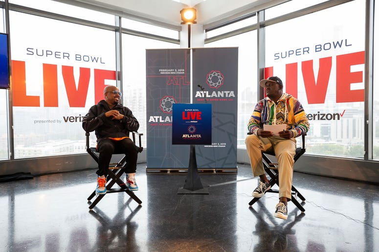 V103s Greg Street interviews Jermaine Dupri during the Super Bowl LIVE announcement V103s Greg Street interviews Jermaine Dupri during the Super Bowl LIVE announcement