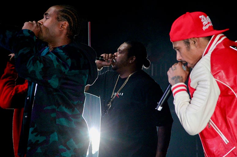 Bone Thugs-N-Harmony perform at Atlanta's State Farm Arena during the Puff Puff Pass Tour Bone Thugs-N-Harmony perform at Atlanta's State Farm Arena during the Puff Puff Pass Tour