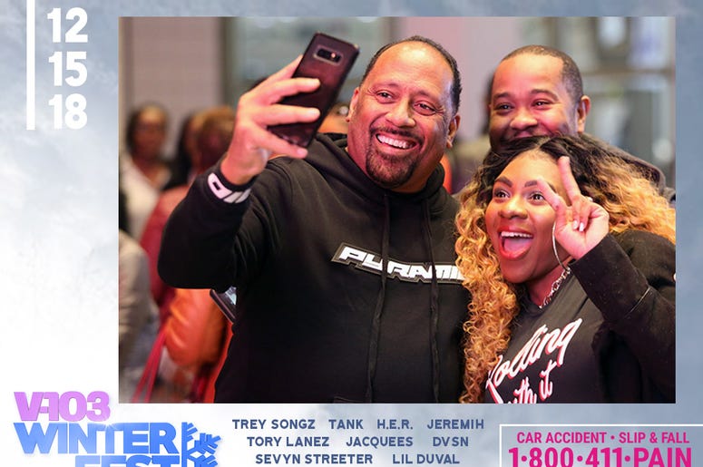 Frank Ski takes selfie with fans attending #V103Winterfest in Atlanta on December 15, 2018 Frank Ski takes selfie with fans attending #V103Winterfest in Atlanta on December 15, 2018