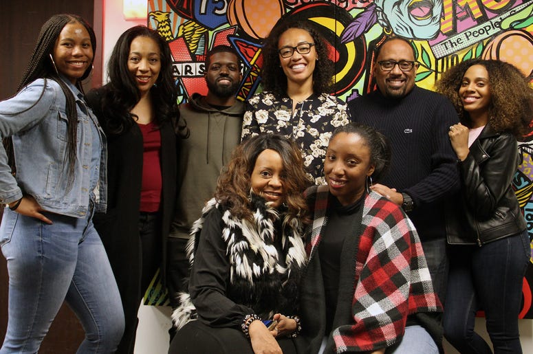 The producers, news, traffic and on-air talent of V-103's The Morning Culture The producers, news, traffic and on-air talent of V-103's The Morning Culture