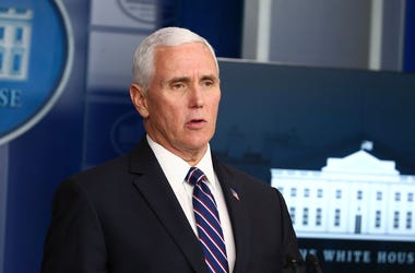 WASHINGTON, DC - APRIL 19: U.S. Vice President Mike Pence speaks at the daily coronavirus briefing at the White House on April 19, 2020 in Washington, DC. WASHINGTON, DC - APRIL 19: U.S. Vice President Mike Pence speaks at the daily coronavirus briefing at the White House on April 19, 2020 in Washington, DC.