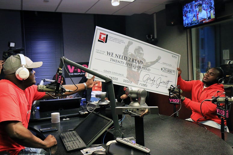 Greg Street receives $25,000 donation from Atlanta Falcons player Grady Jarrett for his We Need 2 Read program Greg Street receives $25,000 donation from Atlanta Falcons player Grady Jarrett for his We Need 2 Read program