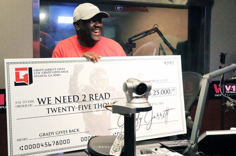 Greg Street receives $25,000 donation from Atlanta Falcons player Grady Jarrett for his We Need 2 Read program Greg Street receives $25,000 donation from Atlanta Falcons player Grady Jarrett for his We Need 2 Read program