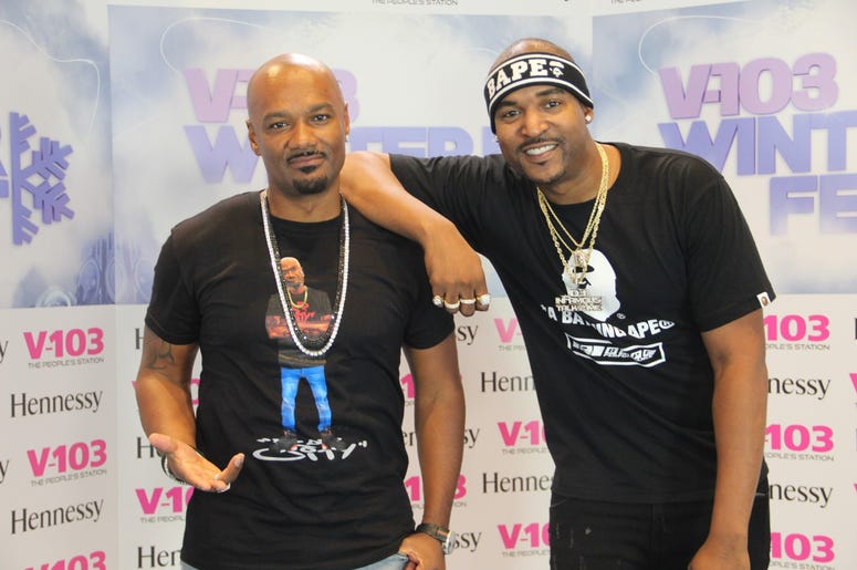 Big Tigger and DJ Infamous backstage at V-103 Winterfest 2018 Big Tigger and DJ Infamous backstage at V-103 Winterfest 2018