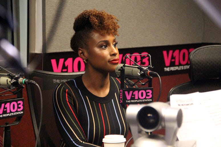 Issa Rae of the movie "Little" visits V-103's The Morning Culture with Frank Ski, Jade Novah & JR Issa Rae of the movie "Little" visits V-103's The Morning Culture with Frank Ski, Jade Novah & JR