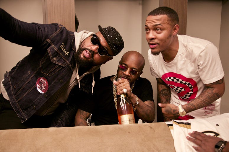 Jermaine Dupri and Bow Wow take a selfie backstage at State Farm Arena Jermaine Dupri and Bow Wow take a selfie backstage at State Farm Arena