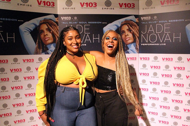 Jade Novah meets fans at V-103's August 2018 Soul Session in Atlanta Jade Novah meets fans at V-103's August 2018 Soul Session in Atlanta