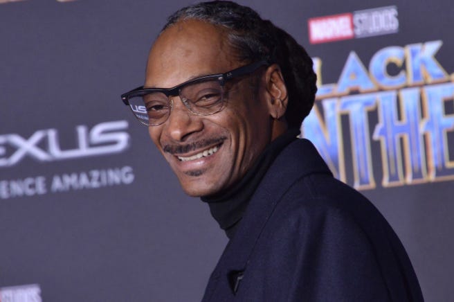 Snoop Dogg arrives at the Marvel Studios' "Black Panther" Los Angeles Premiere held at The Dolby Theatre in Hollywood, CA on Monday, January 29, 2018. Snoop Dogg arrives at the Marvel Studios' "Black Panther" Los Angeles Premiere held at The Dolby Theatre in Hollywood, CA on Monday, January 29, 2018.