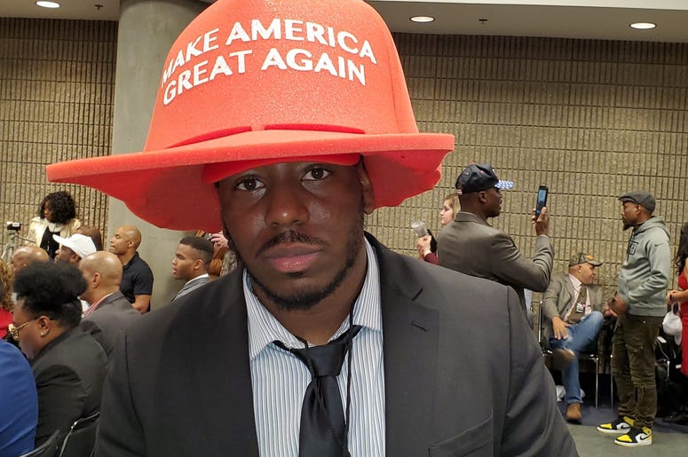 Bryson Gray says that he drove 2.5 hours from High Point, N.C. to see President Trump in Atlanta Friday Bryson Gray says that he drove 2.5 hours from High Point, N.C. to see President Trump in Atlanta Friday