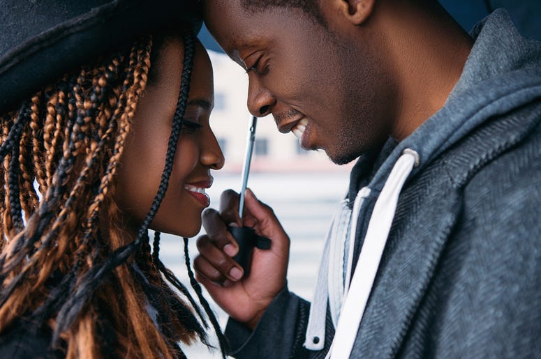 An African-American couple in love An African-American couple in love