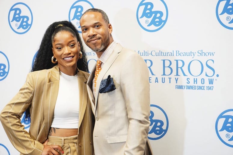 Singer and actress KeKe Palmer is shown with BB SVP James Bronner during Bronner Bros. Beauty Show 2019 Singer and actress KeKe Palmer is shown with BB SVP James Bronner during Bronner Bros. Beauty Show 2019