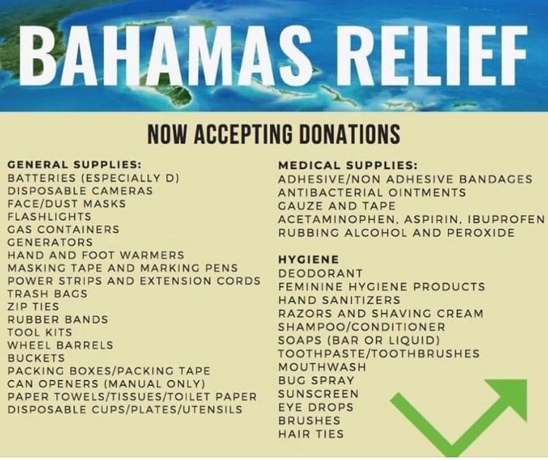 Items are being collected in Atlanta for the Bahamas Items are being collected in Atlanta for the Bahamas