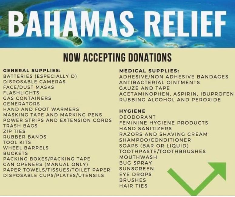 Items are being collected in Atlanta for the Bahamas Items are being collected in Atlanta for the Bahamas