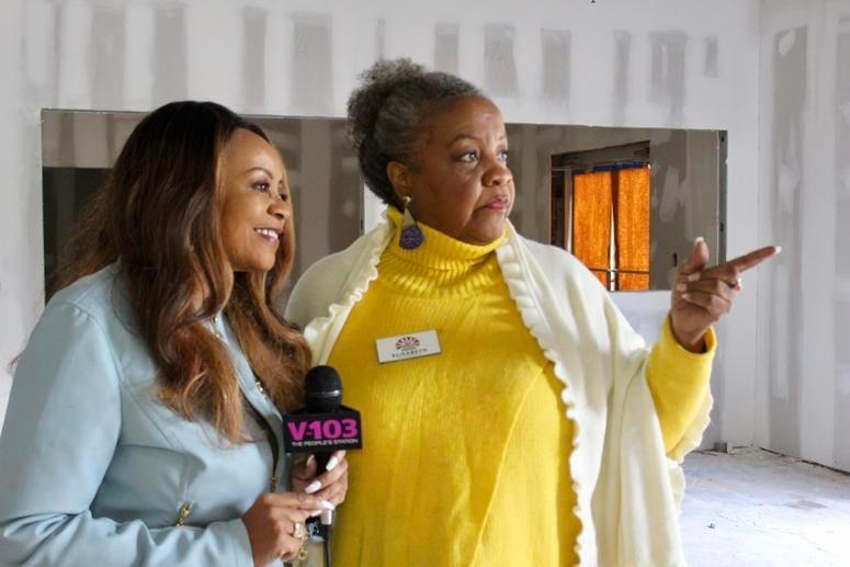 Hosea Helps CEO and President Elisabeth Omilami gives Entercom Atlanta's Maria Boynton a tour of what will be the new facility Hosea Helps CEO and President Elisabeth Omilami gives Entercom Atlanta's Maria Boynton a tour of what will be the new facility