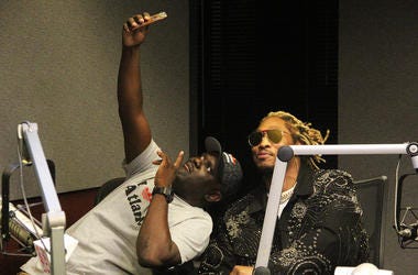 Greg Street and Future take a selfie together at V-103 Atlanta on October 18, 2018 Greg Street and Future take a selfie together at V-103 Atlanta on October 18, 2018