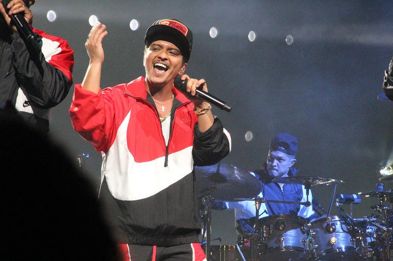 Bruno Mars performs at the Bud Light Super Bowl Music Fest in Atlanta on Saturday, February 2, 2019 Bruno Mars performs at the Bud Light Super Bowl Music Fest in Atlanta on Saturday, February 2, 2019