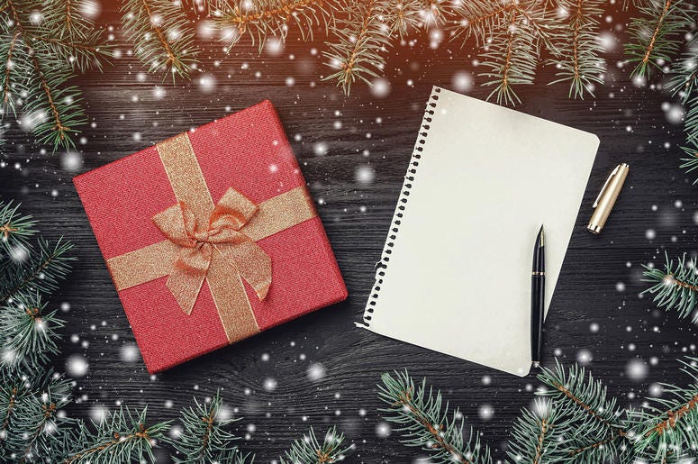 A Christmas card note for Santa A Christmas card note for Santa