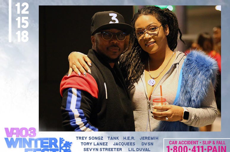 A couple attends #V103Winterfest in Atlanta on December 15, 2018 A couple attends #V103Winterfest in Atlanta on December 15, 2018