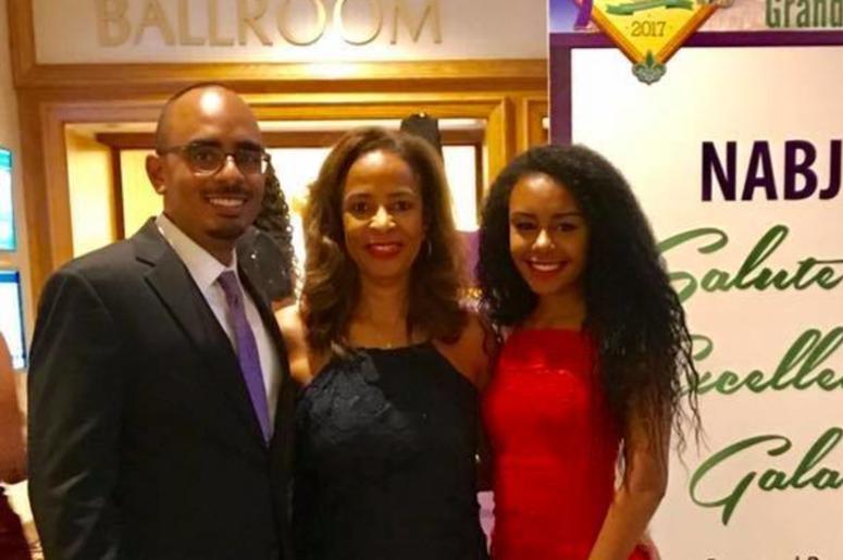 Marsha Edwards (m) is shown in a social media photo with daughter Erin and son Chris Marsha Edwards (m) is shown in a social media photo with daughter Erin and son Chris