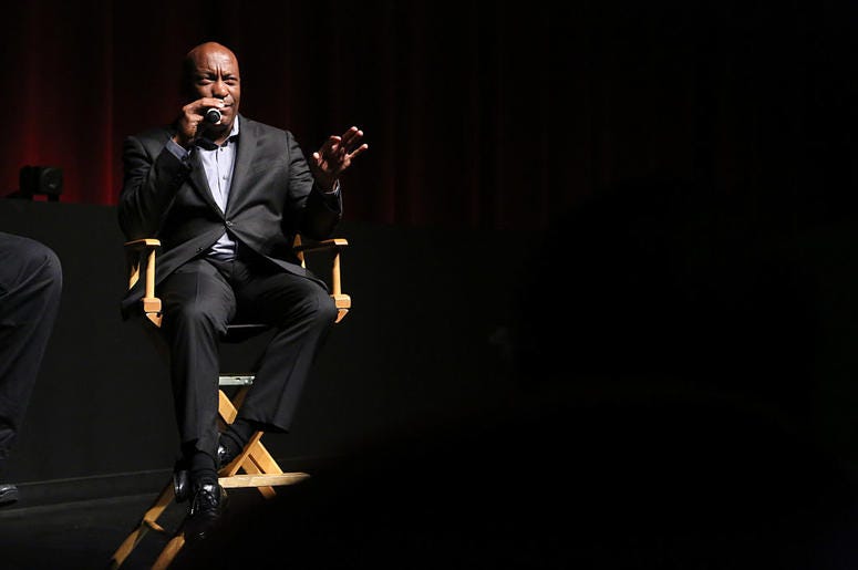 Director John Singleton attends a discussion at the "Spotlight On Screenwriting: Boyz n the Hood 25th Anniversary Screening With John Singleton And Walter Mosley" presented by The Academy Of Motion Picture Arts And Sciences at SVA on June 12, 2016 in New Director John Singleton attends a discussion at the "Spotlight On Screenwriting: Boyz n the Hood 25th Anniversary Screening With John Singleton And Walter Mosley" presented by The Academy Of Motion Picture Arts And Sciences at SVA on June 12, 2016 in New